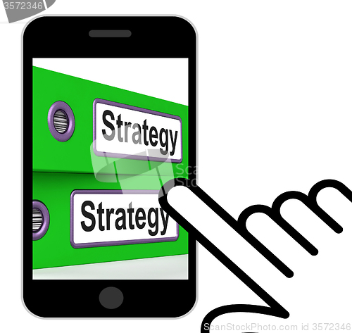 Image of Strategy Folders Displays Strategic Planning And Business Proces