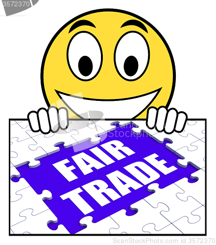 Image of Fair Trade Sign Means Shop Or Buy Fairtrade Products