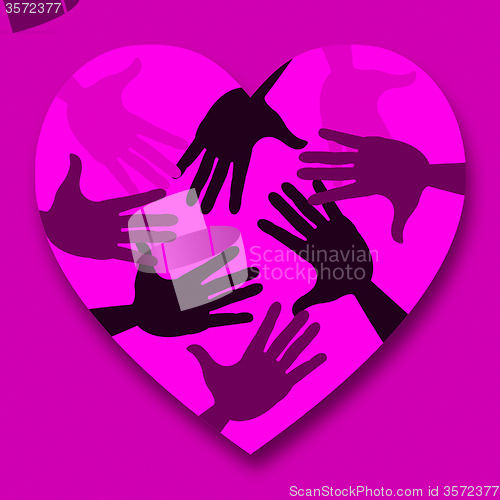 Image of Hands Pink Means Valentines Day And Affection