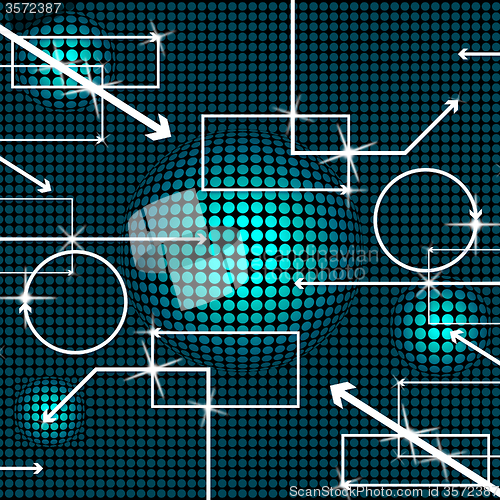 Image of Flow Diagram Represents Hi Tech And Background