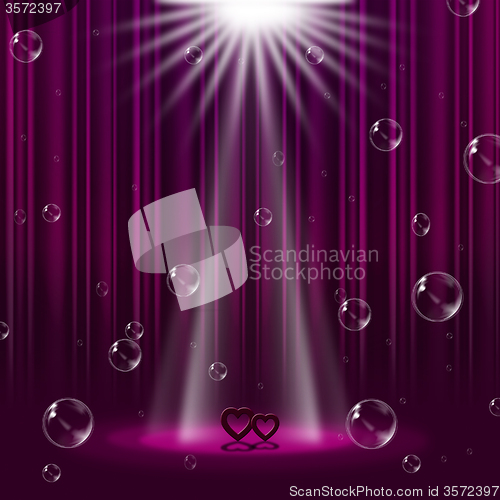 Image of Hearts Mauve Indicates Lightsbeams Of Light And Entertainment