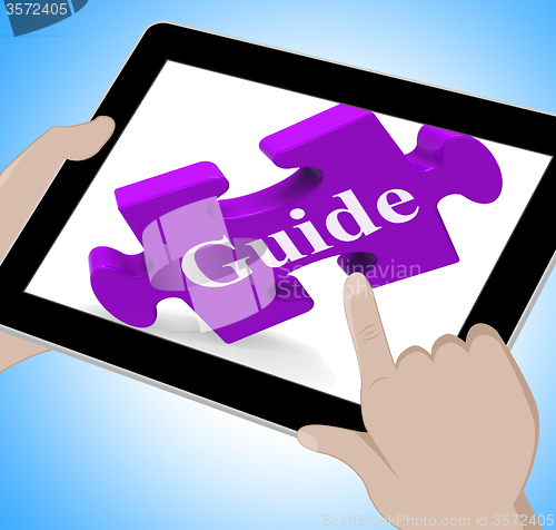 Image of Guide Tablet Means Website Instructions And Guidance