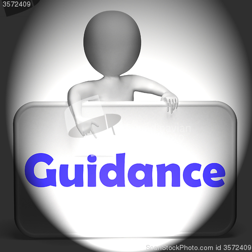 Image of Guidance Sign Displays Instruction Direction And Support
