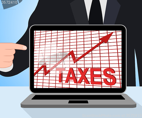 Image of Taxes Chart Graph Displays Increasing Tax Or Taxation