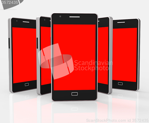 Image of Copyspace Smartphone Represents Portable Copy-Space And Online