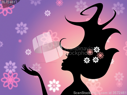 Image of Girl Hair Represents Young Woman And Petal