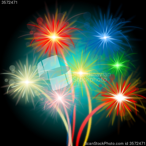 Image of Fireworks Color Means Night Sky And Celebrations