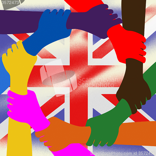 Image of Holding Hands Represents Union Jack And British