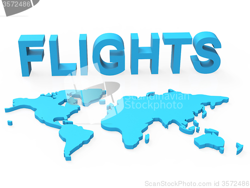 Image of World Flights Shows Plane Transport And Worldly