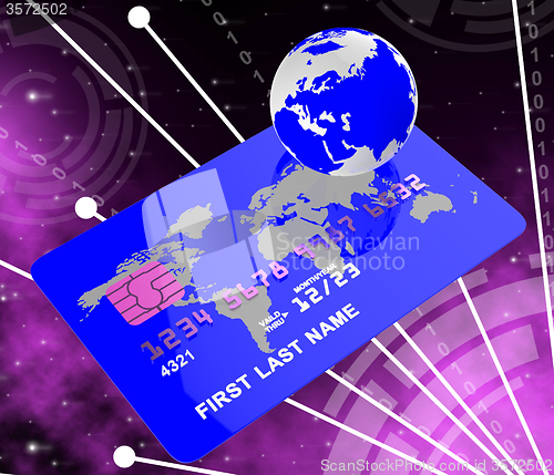 Image of Credit Card Indicates Global World And Payment