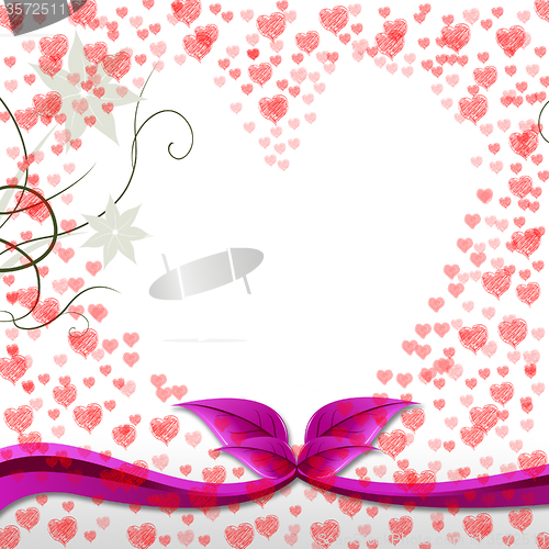 Image of Hearts Floral Means Valentines Day And Bouquet