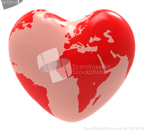 Image of Heart Globe Indicates Valentine Day And Affection