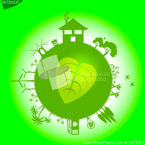 Image of Eco Planets Represents Go Green And Eco-Friendly