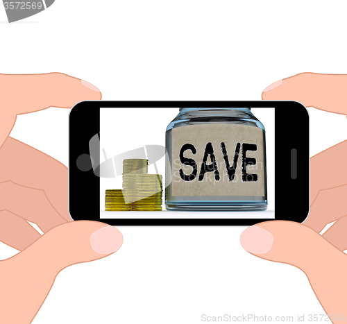 Image of Save Jar Displays Save Or Set Aside Money And Finances