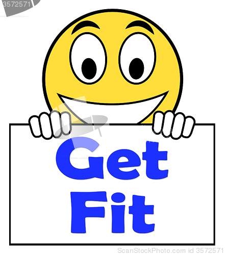 Image of Get Fit On Sign Shows Working Out Or Fitness