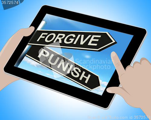 Image of Forgive Punish Tablet Means Forgiveness Or Punishment