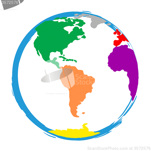 Image of Globe World Means Globalisation Globalise And Colour