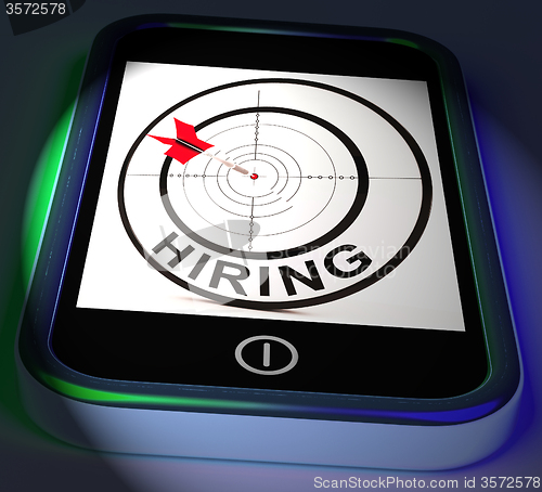 Image of Hiring Smartphone Displays Online Recruitment For Job Position