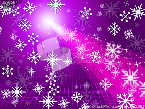 Image of Mauve Snowflake Shows Light Burst And Christmas