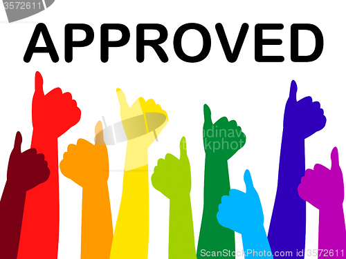 Image of Thumbs Up Indicates All Right And Approval