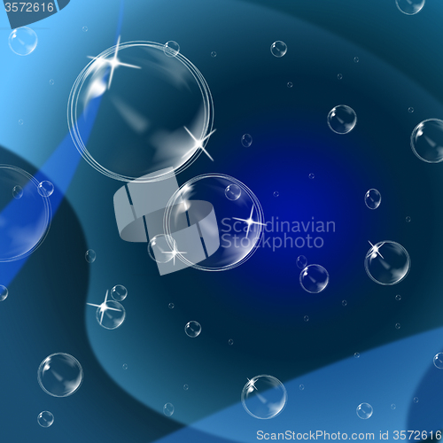 Image of Blue Background Indicates Swirling Bubble And Twist