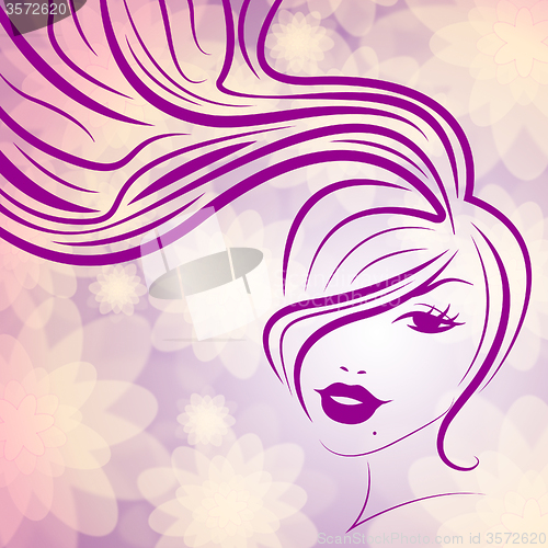 Image of Woman Pink Represents Facial Care And Attractive