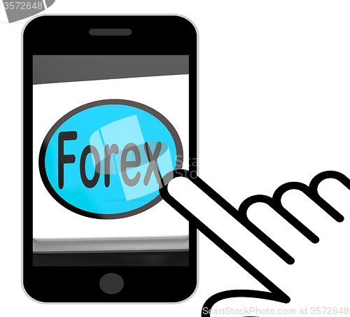 Image of Forex Button Displays Foreign Exchange Or Currency