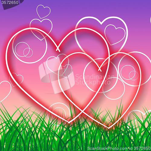 Image of Background Intertwinted Means Heart Shapes And Affection