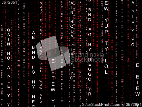 Image of Matrix Background Represents Hi Tech And Backdrop