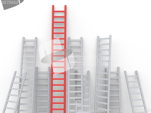 Image of Up Ladders Represents Overcome Obstacles And Blocked