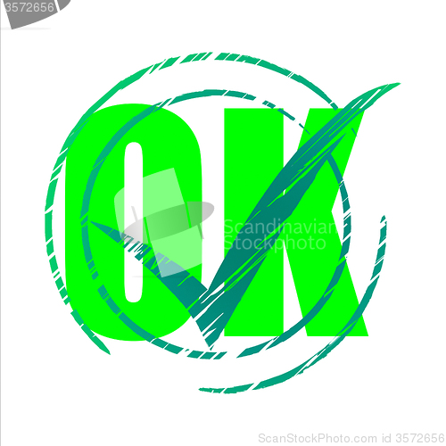 Image of Tick Ok Means All Right And O.K.