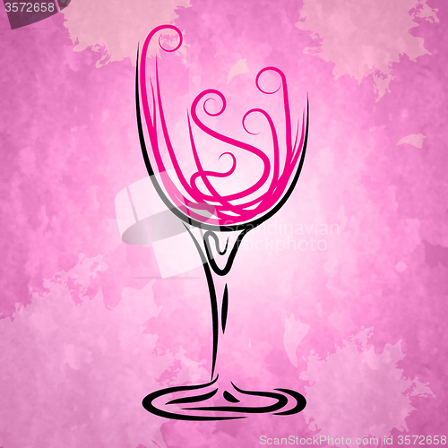 Image of Wine Glass Indicates Alcohol Cheerful And Vineyard