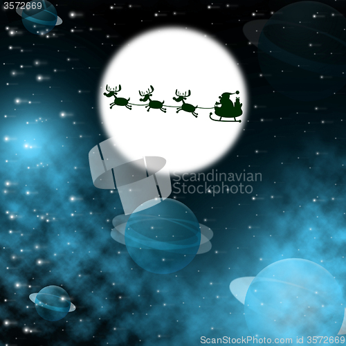 Image of Xmas Santa Represents Holiday Christmas And Seasonal