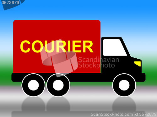 Image of Delivery Courier Indicates Trucking Postage And Vehicle