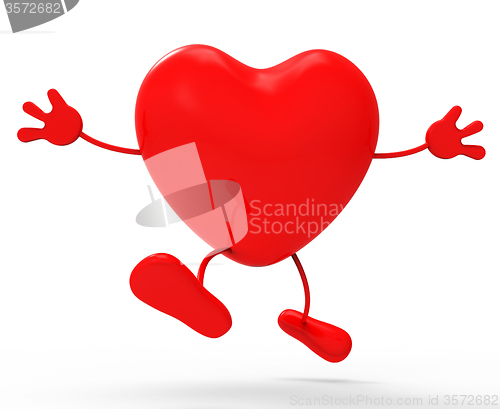 Image of Heart Character Means Valentine\'s Day And Affection