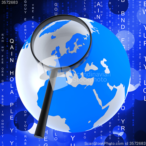 Image of Globe Matrix Represents Earth Binary And Globalise