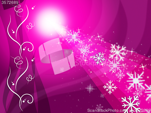 Image of Glow Snowflake Represents Ice Crystal And Congratulation