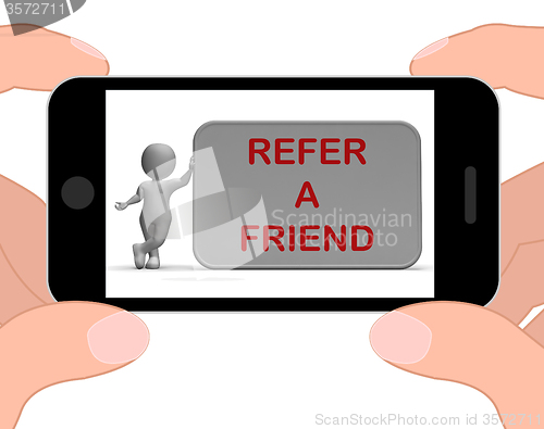 Image of Refer A Friend Phone Shows Suggesting Website