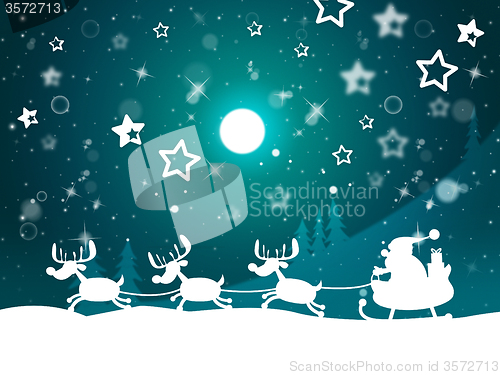 Image of Santa Reindeer Indicates Merry Christmas And Elk