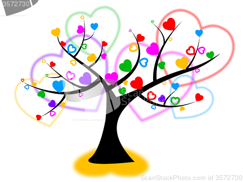 Image of Heart Tree Indicates Valentines Day And Forest