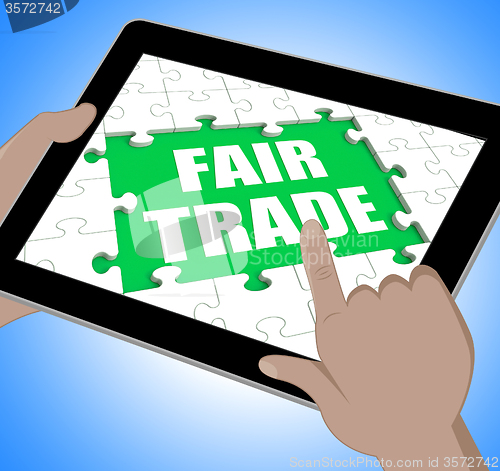 Image of Fair Trade Tablet Means Shop Or Buy Fairtrade