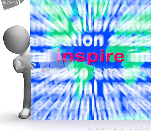 Image of Inspiration Word Cloud Sign Shows Motivation And Encouragement