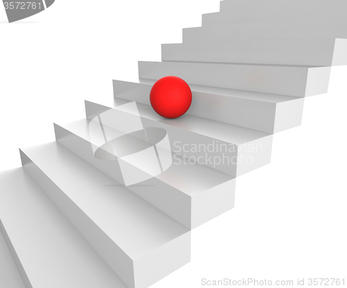 Image of Sphere Stairs Represents Increase Upwards And Orb