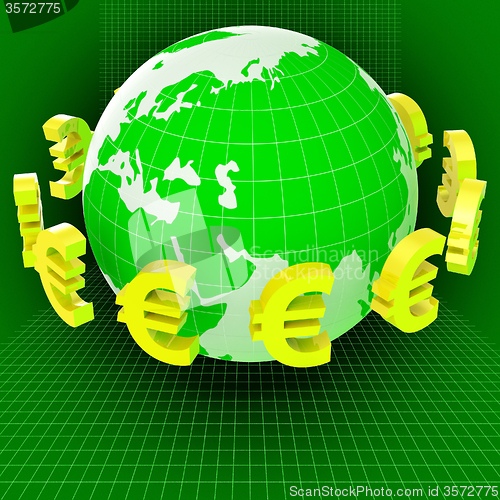 Image of Euros Forex Means Worldwide Trading And Earth