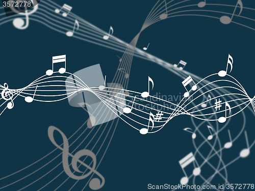 Image of Blue Background Means Musical Note And Backgrounds