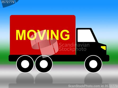 Image of Moving House Represents Change Of Address And Lorry