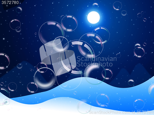 Image of Background Bubbles Means Snow Flakes And Backdrop