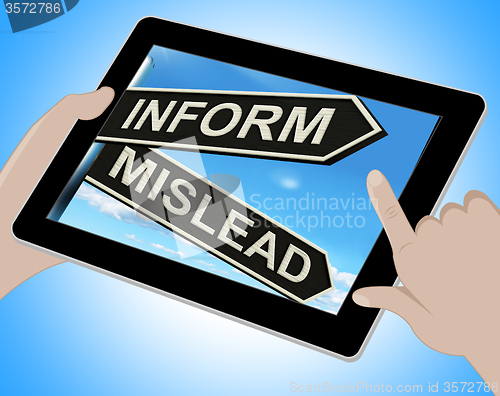 Image of Inform Mislead Tablet Means Let Know Or Misguide