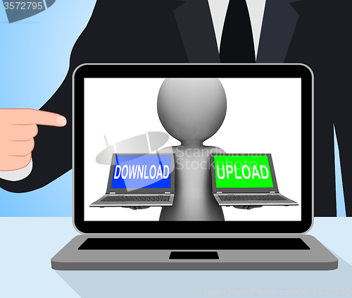 Image of Download Upload Laptops Displays Downloading Uploading Online Da