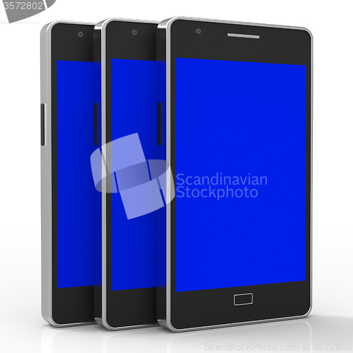 Image of Copyspace Smartphones Means Mobile Online And Cellphone